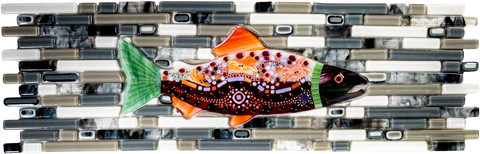 Mosaic Fish with Grey Finger Tiles