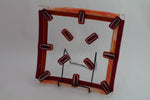 Orange & Red Geometric Square Platter