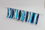 Blue Geometric Channel Platter