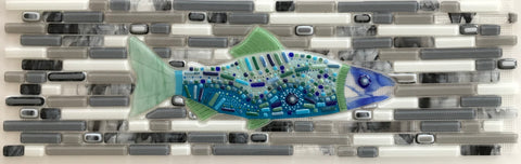 Mosaic Fish with Grey Finger Tiles
